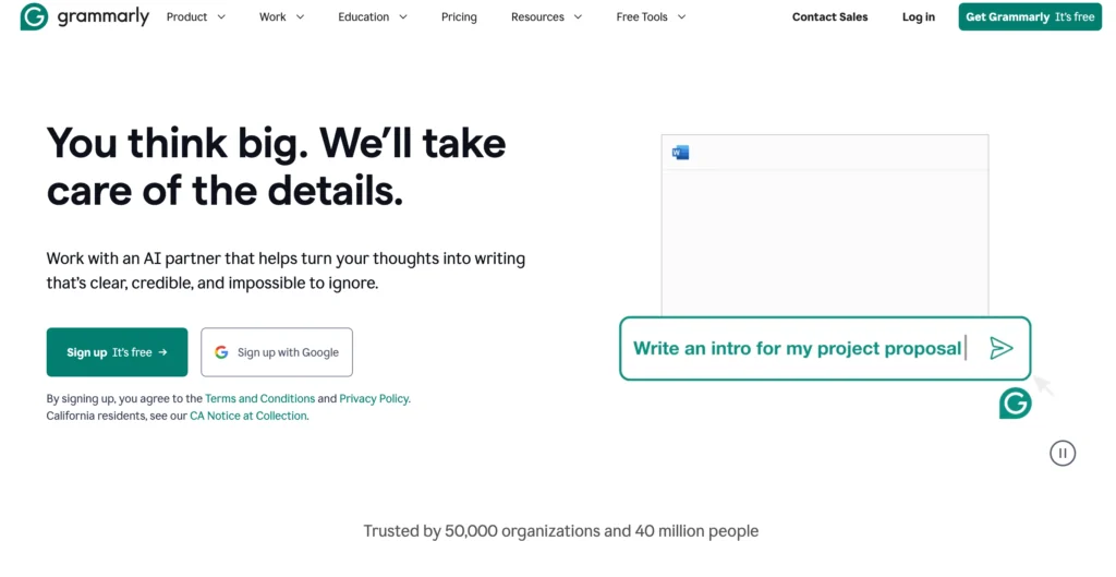 digital marketing ai tool grammarly