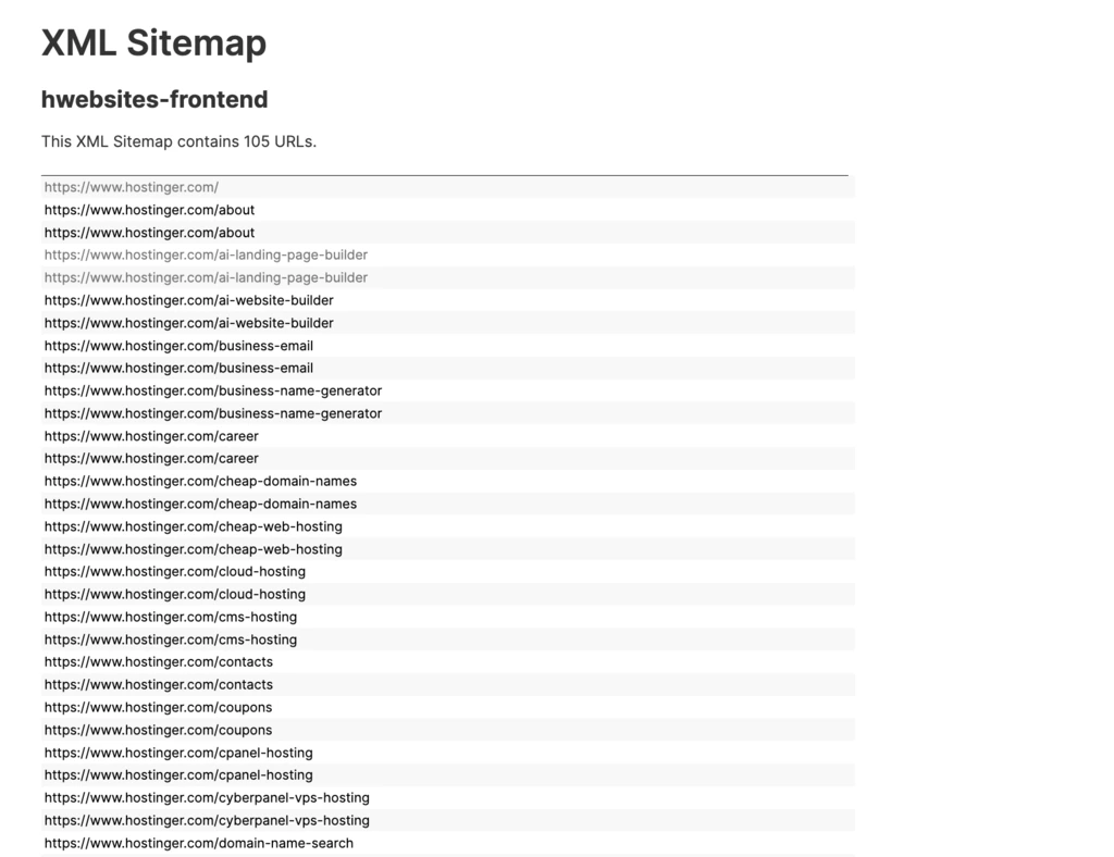Sitemap generator